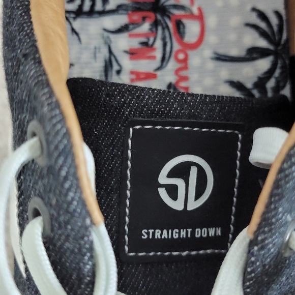 Straight Down Men's Black And White The Shaker Twill Spike-Less Golf Shoes Sz 9 - Picture 7 of 12